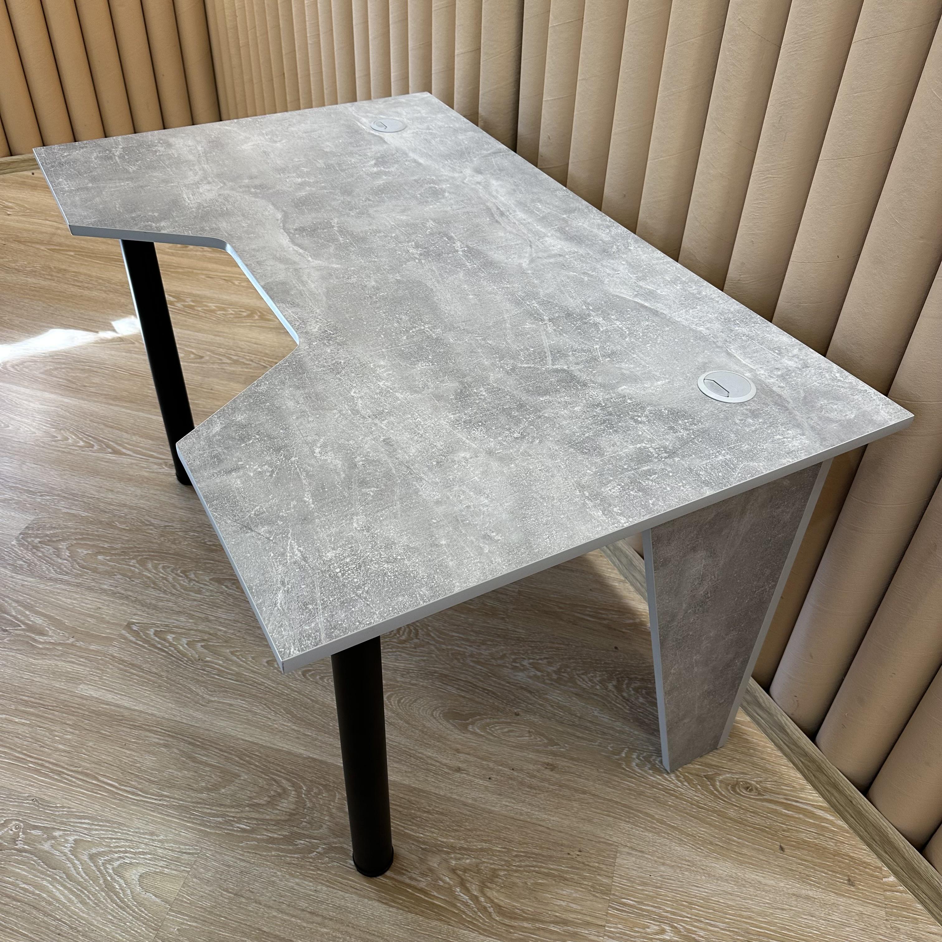 Стол компьютерный геймерский Drom Square Concrete Светло-серый - фото 4 Стол компьютерный геймерский Drom Square Concrete Светло-серый - фото 4