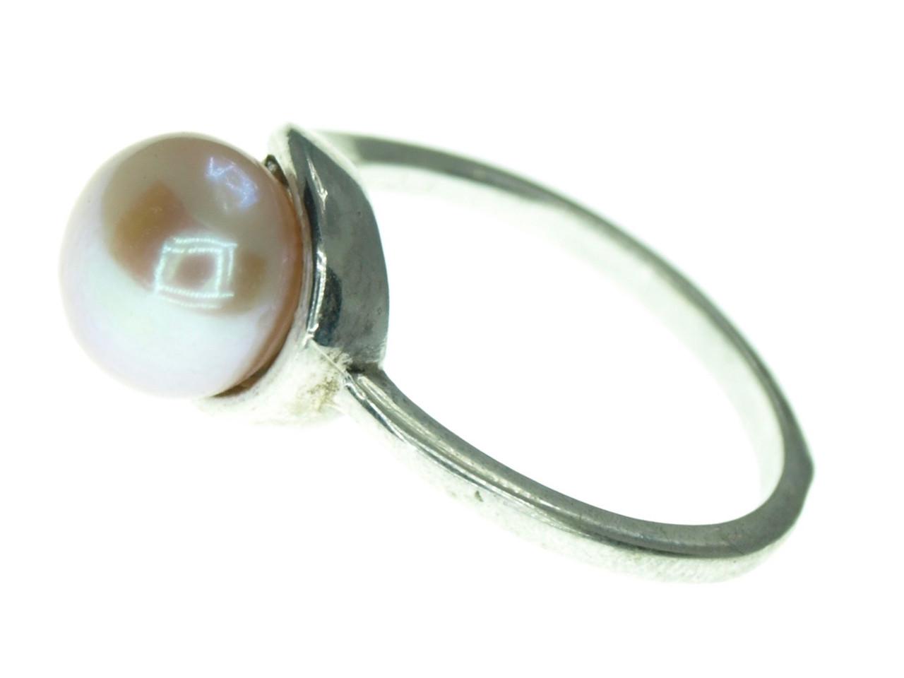 Каблучка зі срібла з перлами (21018001831) - фото 2