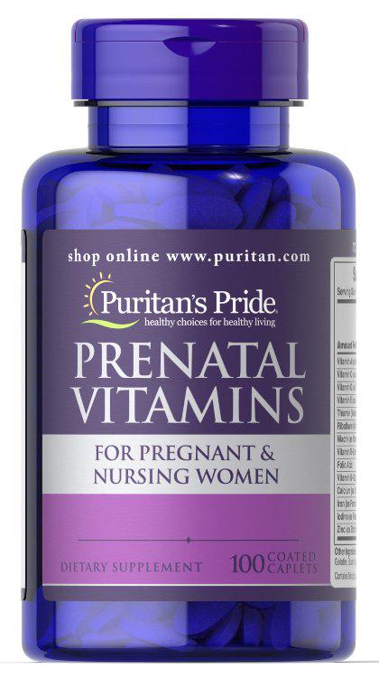 Витамины для беременных Puritan's Pride Prenatal Vitamins 100 coated caplets