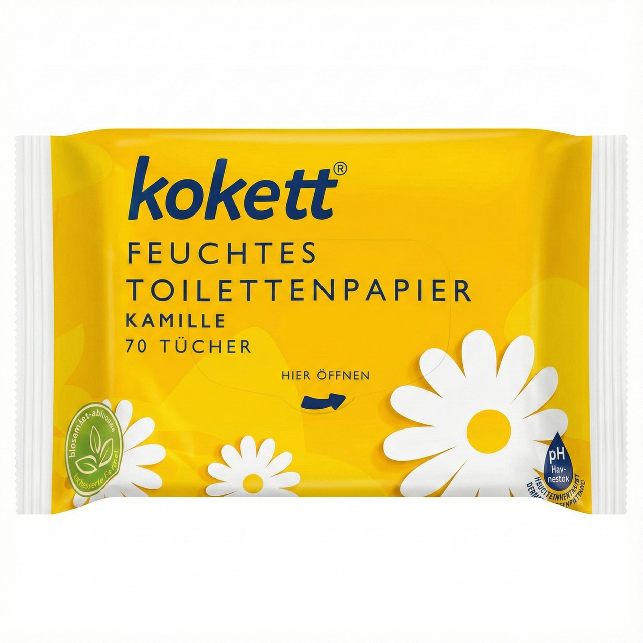 Туалетная бумага влажная Kokett Kamille с экстрактом ромашки 70 шт. (000006754)