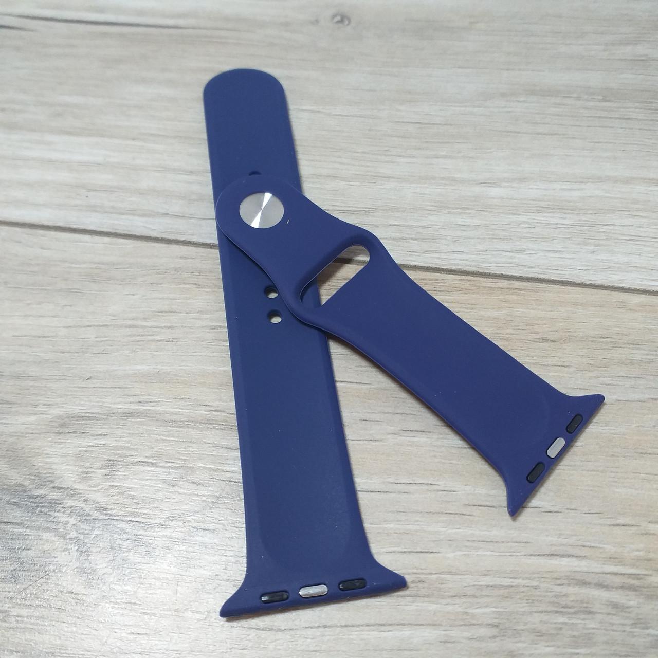 Ремінець силіконовий для Apple Watch Sport Band 42/44 мм Синій (KG-12624) - фото 4