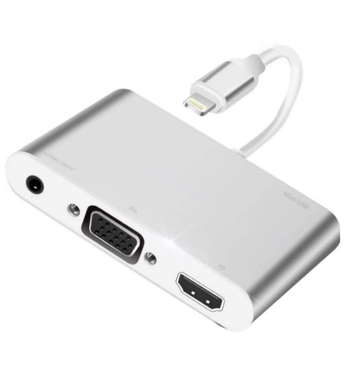 USB-хаб Foxconn перехідник для Apple iPhone на HDMI VGA Audio адаптер (A14910)