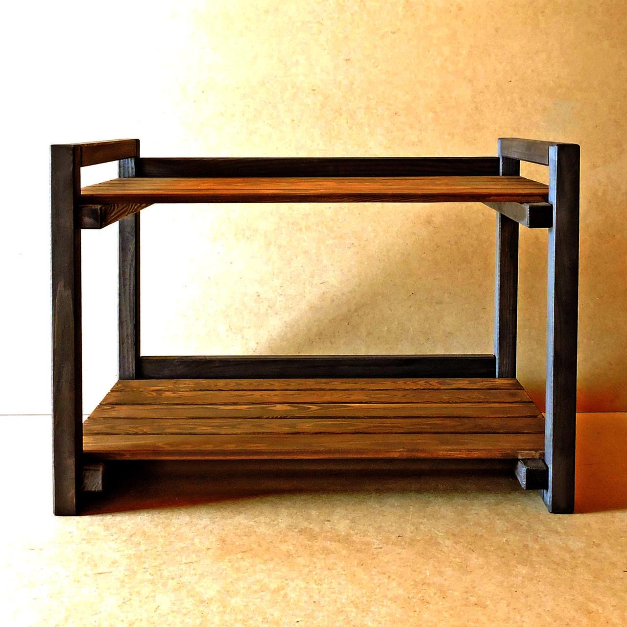 Стеллаж кухонный из дерева Фанбим 2 Венге/Латте (СТА-21131216) - фото 1