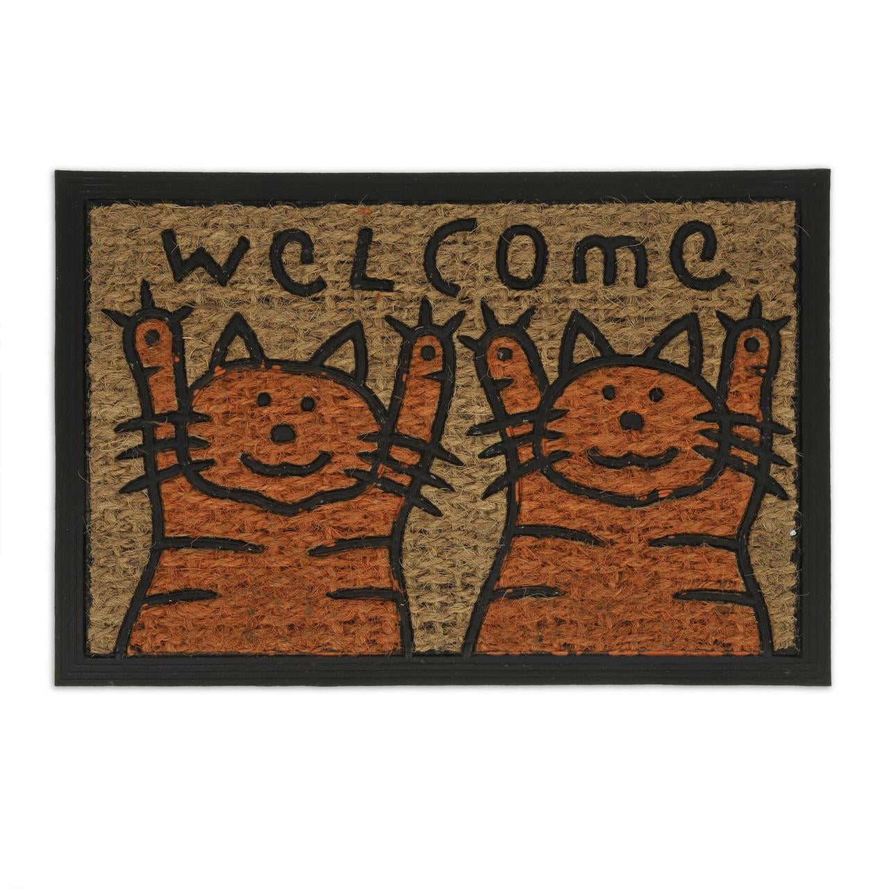 Килимок Relaxdays Welcome Кішки кокосове волокно 60x40 см (10039056)