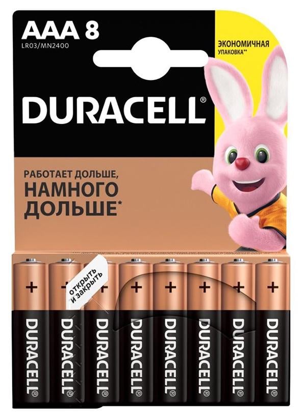 Батарейки Duracell AAA/LR03 Duralock Basic 1,5V 8 шт. (MN2400 8BL)