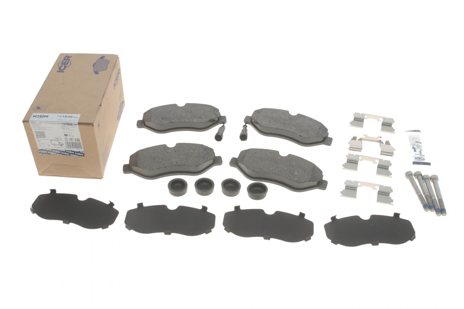 Колодки тормозные передние ICER для Nissan Cabstar/NT400/Renault Maxity 06- +датчики (141846-066)