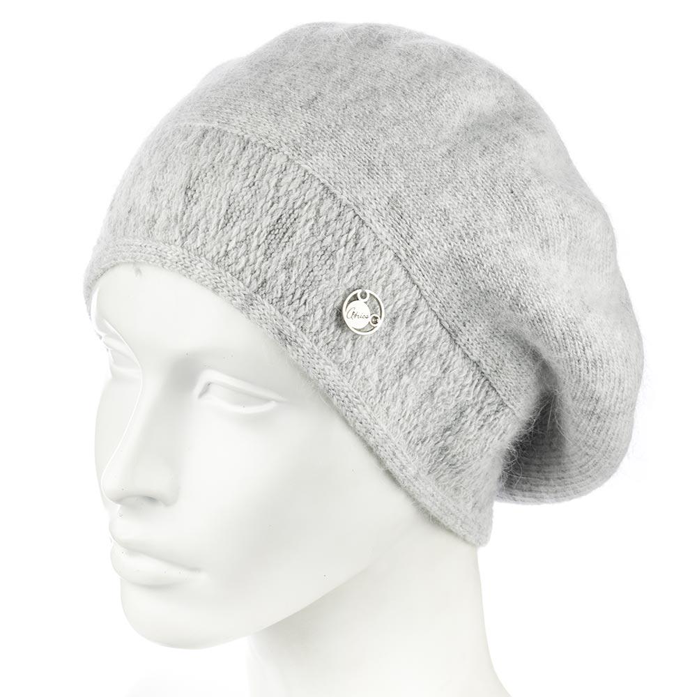 Берет женский зимний Atrics WH913 двойной ангоровый Пепельный