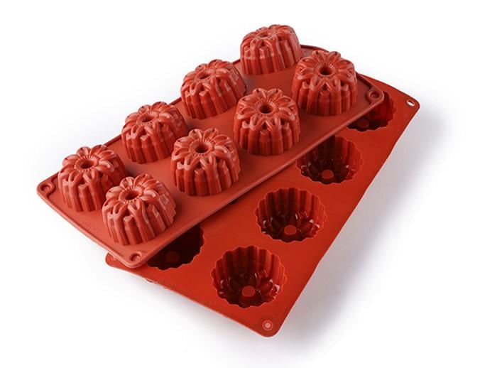 Форма силиконовая One Chef для выпечки Профи Подсолнух d 6 см h 3 см на 8 ячеек Красный