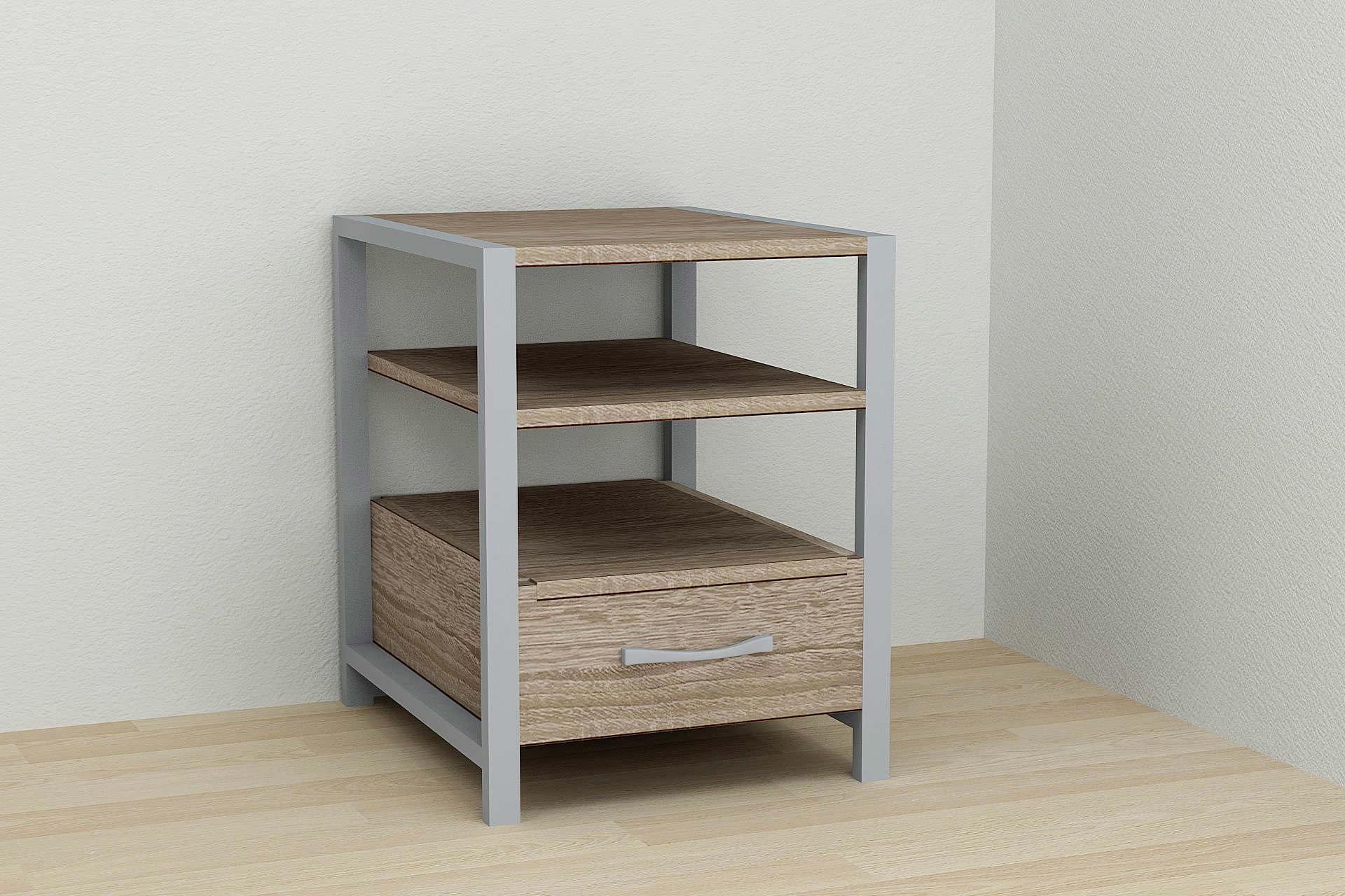 Тумба универсальная Ferrum-decor Вивьен 1/1 ДСП 16 мм 50x41x40 см Серый/Дуб Сонома Трюфель (FRD-104154) Тумба универсальная Ferrum-decor Вивьен 1/1 ДСП 16 мм 50x41x40 см Серый/Дуб Сонома Трюфель (FRD-104154)