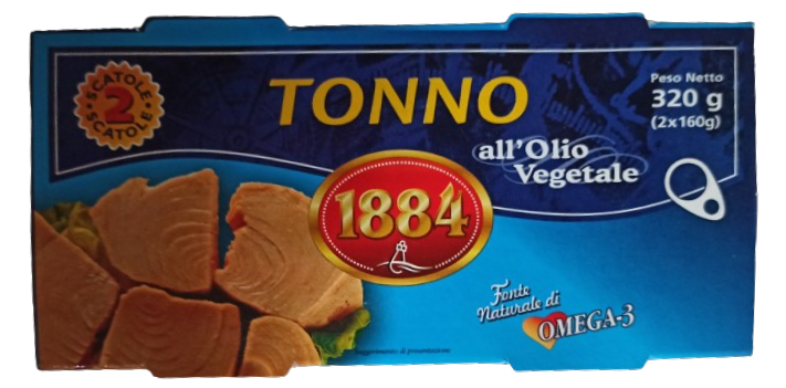 Тунець 1884 TONNO в соняшниковій олії 2х160 г (13335899)