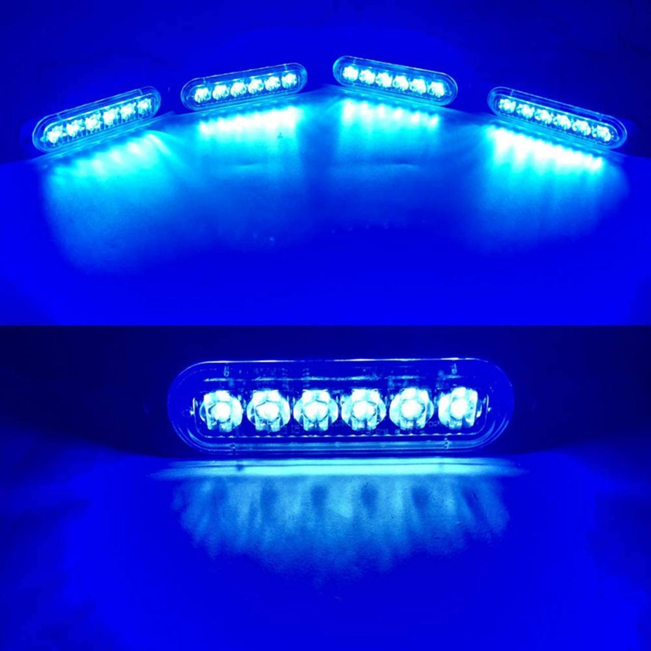 Стробоскоп в решітку радіатора 6 LED 12-24V з пультом керування 4 шт. Синій (4280) - фото 5 Стробоскоп в решітку радіатора 6 LED 12-24V з пультом керування 4 шт. Синій (4280) - фото 5