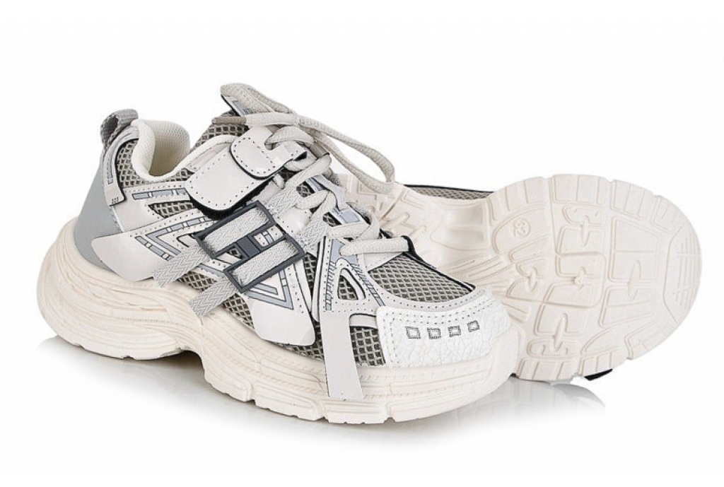 Кроссовки для девочек 999 в сетку р. 27 Бежевый