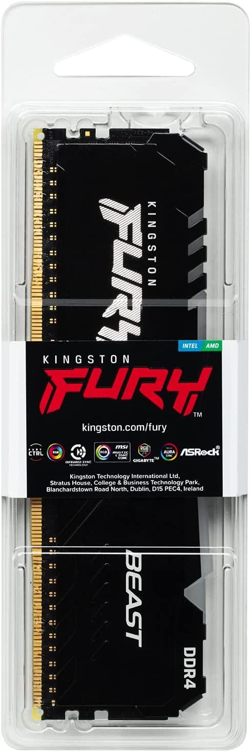 Оперативная память Kingston DDR4 3600 FURY Beast RGB 8 GB (KF436C17BBA/8) - фото 10 Оперативная память Kingston DDR4 3600 FURY Beast RGB 8 GB (KF436C17BBA/8) - фото 10