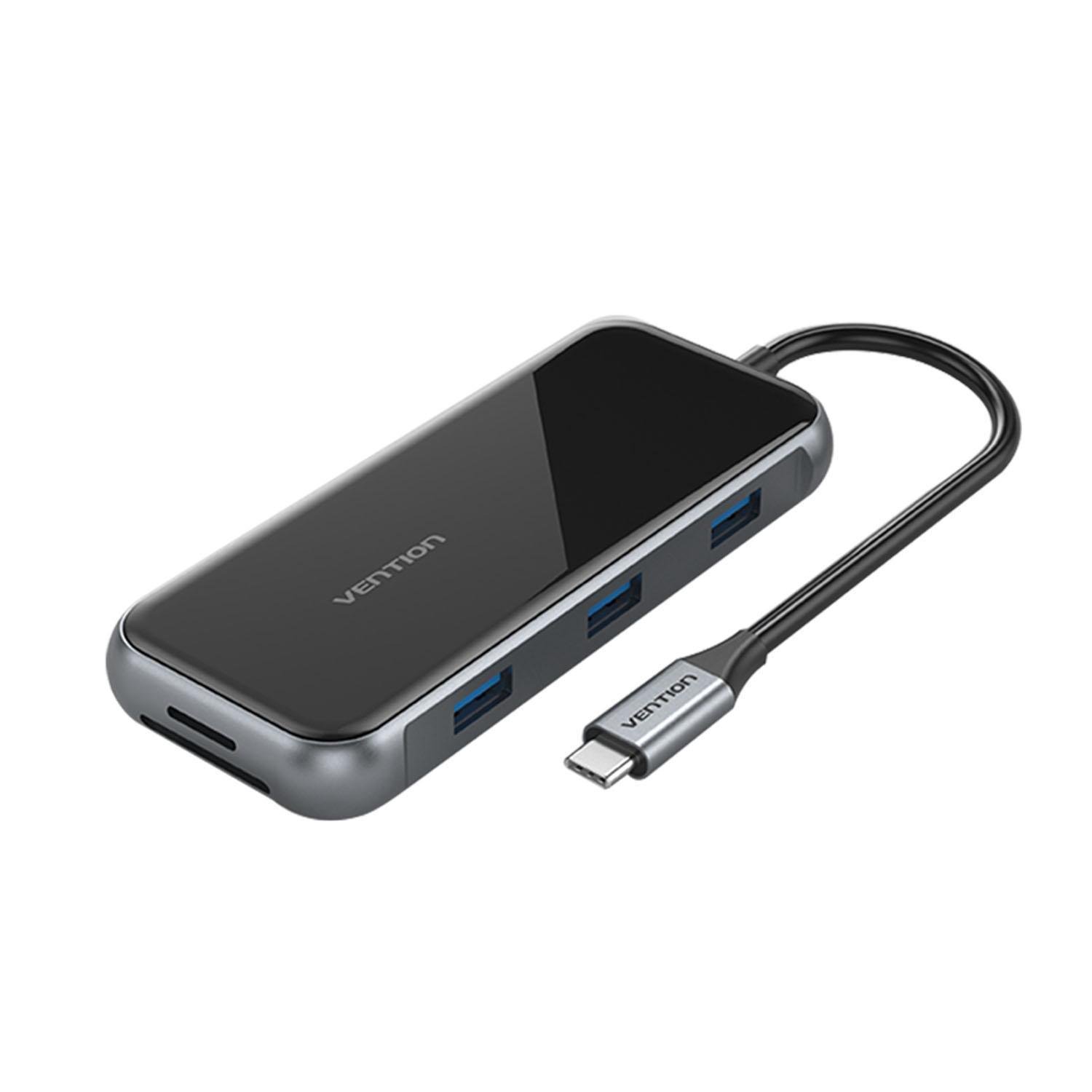 USB-хаб Vention Type-C-3x USB 3.0/5 Гбит/с HDMI 4K 60Hz/Type-C PD 100W/SD/TF карты RJ45 1 Гбит/с 3,5 мм minijack USB-C Черный (TFLHB) USB-хаб Vention Type-C-3x USB 3.0/5 Гбит/с HDMI 4K 60Hz/Type-C PD 100W/SD/TF карты RJ45 1 Гбит/с 3,5 мм minijack USB-C Черный (TFLHB)