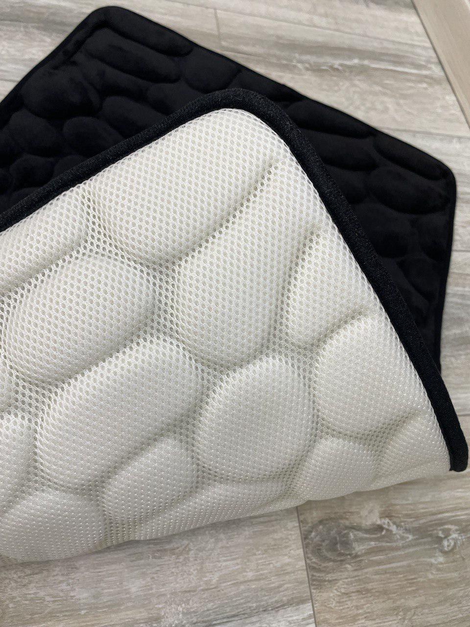 Коврик для ванной Stone Premium Memory Foam 60х40 см Чёрный (KMS0004) - фото 3 Коврик для ванной Stone Premium Memory Foam 60х40 см Чёрный (KMS0004) - фото 3