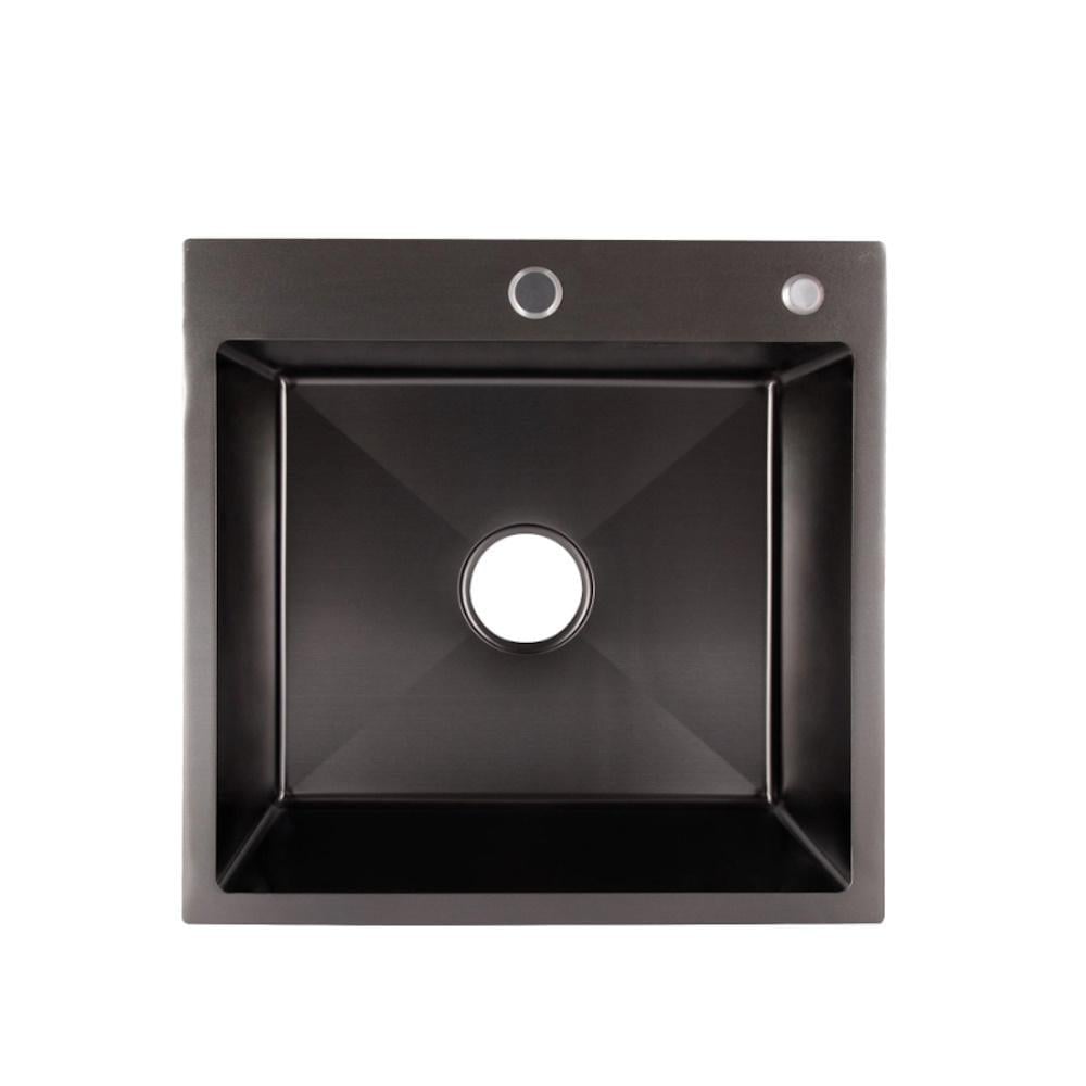 Мойка для кухни интегрированная Lidz Handmade H5050B LDH5050BPVD43619 PVD 30/10 мм Brushed black (00049743)