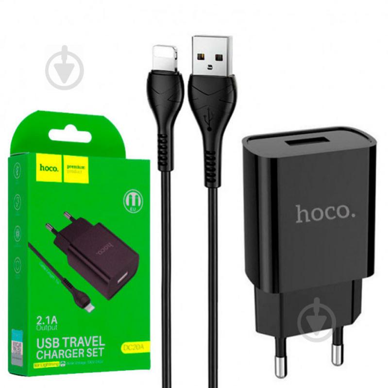 СЗУ Hoco DC20A (1USB/2.1A) + Lightning (Черный) 1111251 - фото 2 СЗУ Hoco DC20A (1USB/2.1A) + Lightning (Черный) 1111251 - фото 2