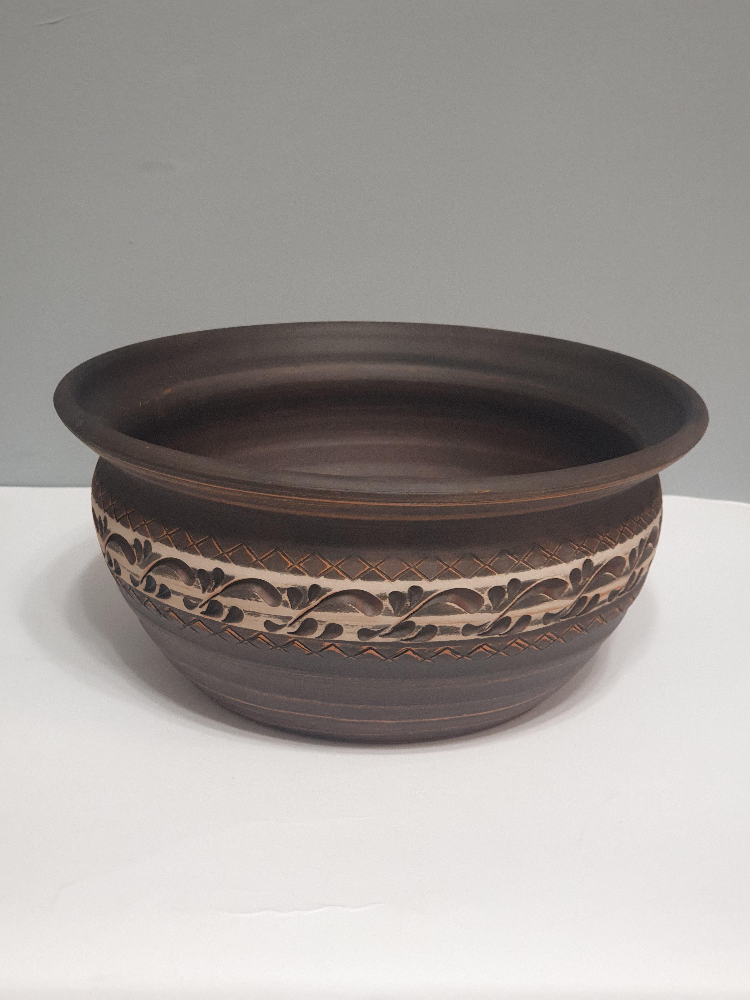 Миска Макитра из красной глины 1,5 л (4104)