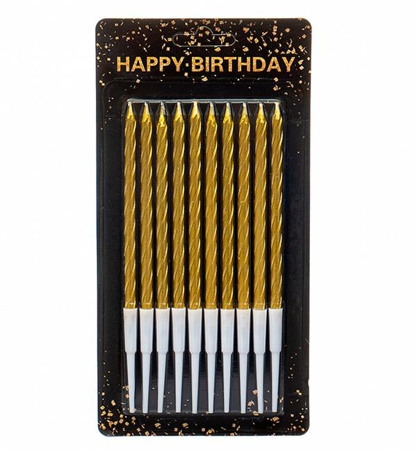 Свечи для торта Helix набор 10 шт. 14 см Золотой Свечи для торта Helix набор 10 шт. 14 см Золотой