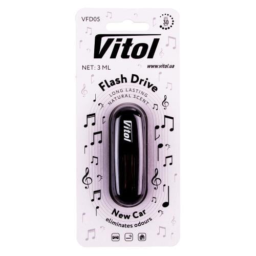 Освежитель воздуха Vitol Flash Drive New car на дефлектор (00000061587)
