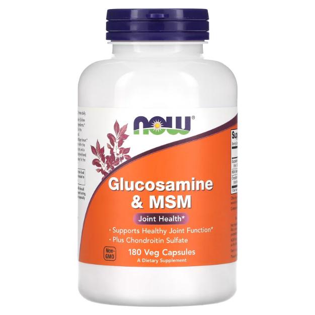 Препарат для суставов и связок NOW Foods Glucosamine & MSM 180 Veg Caps