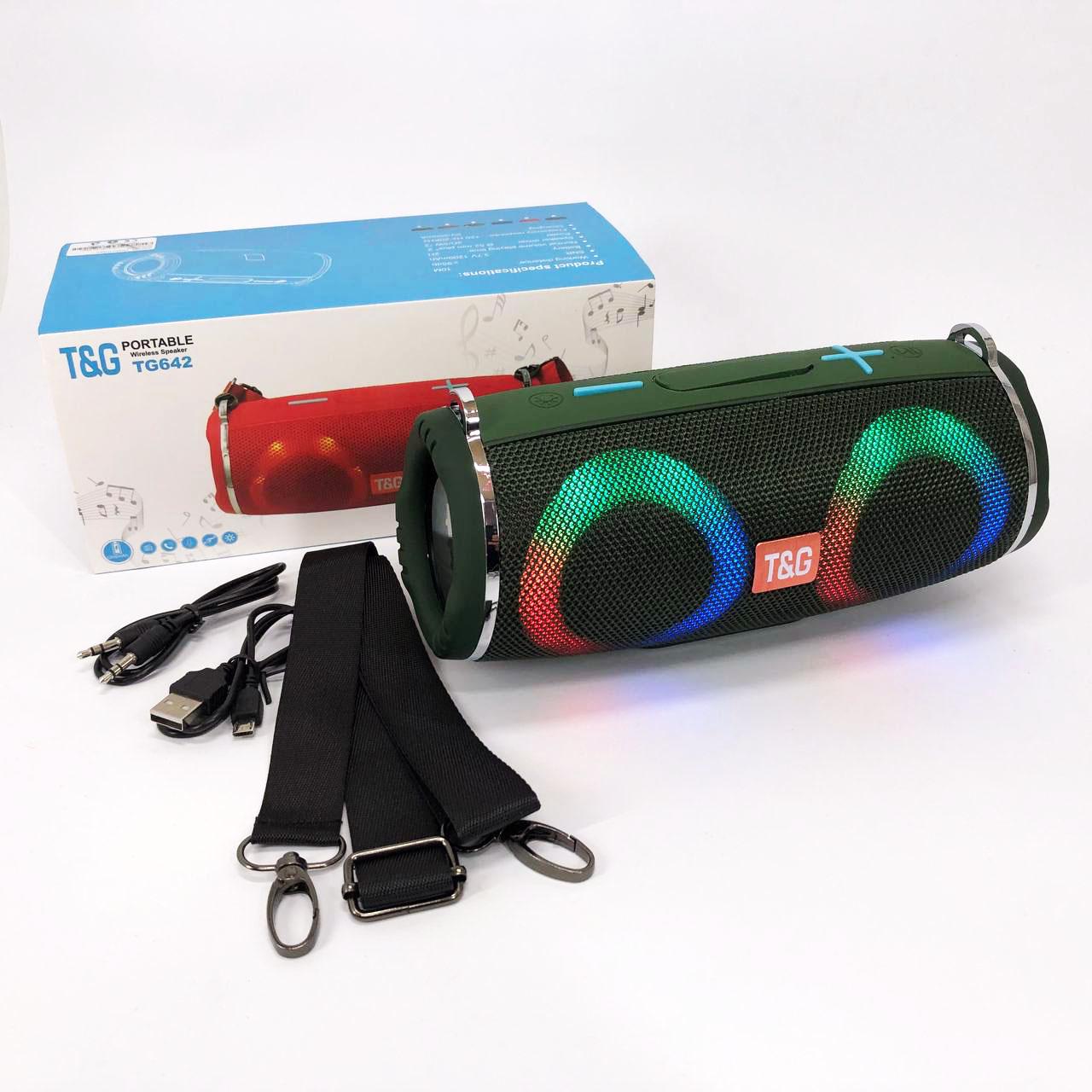 Колонка портативная с RGB подсветкой и ремешком TG642 Зеленый - фото 12 Колонка портативная с RGB подсветкой и ремешком TG642 Зеленый - фото 12