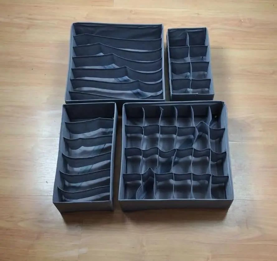 Набор органайзеров для нижнего белья 4 шт. Темно-серый (ОДШ-102-28) - фото 1 Набор органайзеров для нижнего белья 4 шт. Темно-серый (ОДШ-102-28) - фото 1