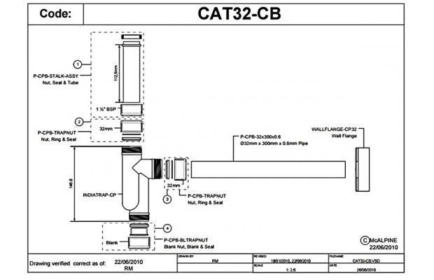 Сифон для умывальника Mcalpine декоративный Хром (CAT32-CB) - фото 2