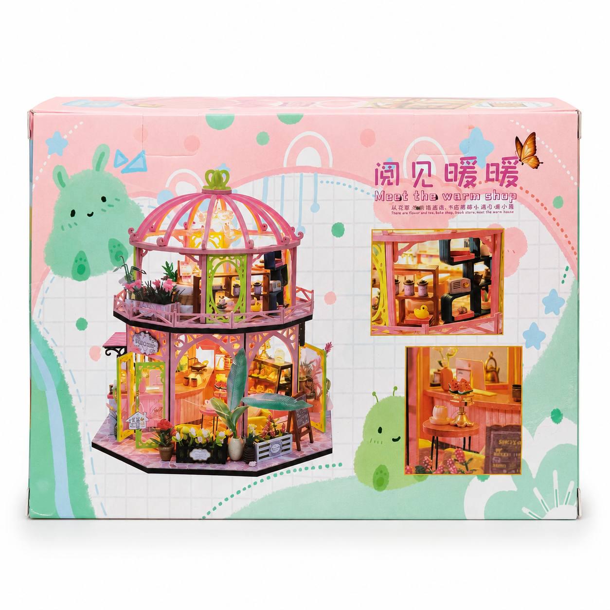 Румбокс конструктор DIY Cake&Coffee&Flowers Shop 273 детали с LED-освещением (M1051)