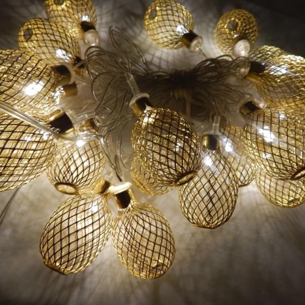 Гирлянда Овал маленький сетка LED 20 Золотой (1-124)