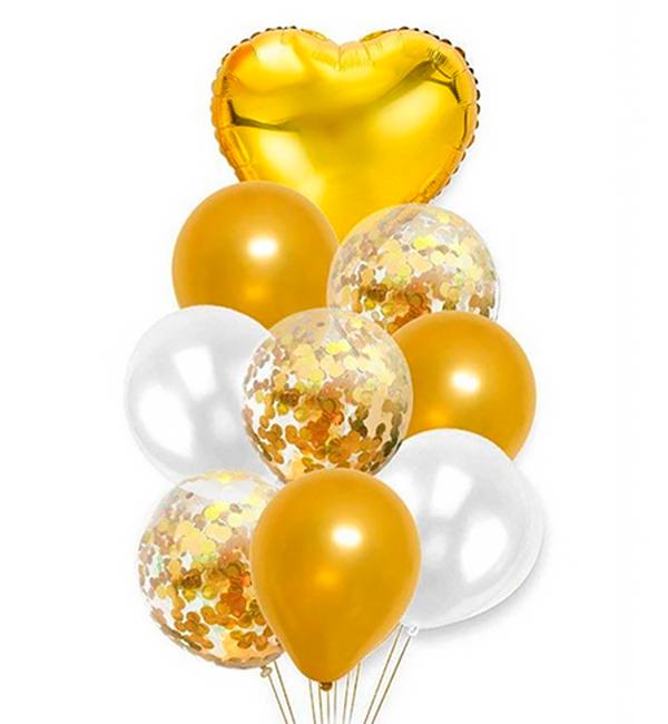 Воздушные шары Crystal 10 шт. Gold