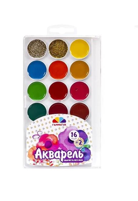 Акварельные краски 16+2 цв. (400120 4820219216988)