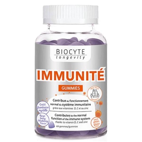 Экстракты для повышения иммунитета Biocyte Immunite Blueberry Raspberry 60 Gummies (23121403)