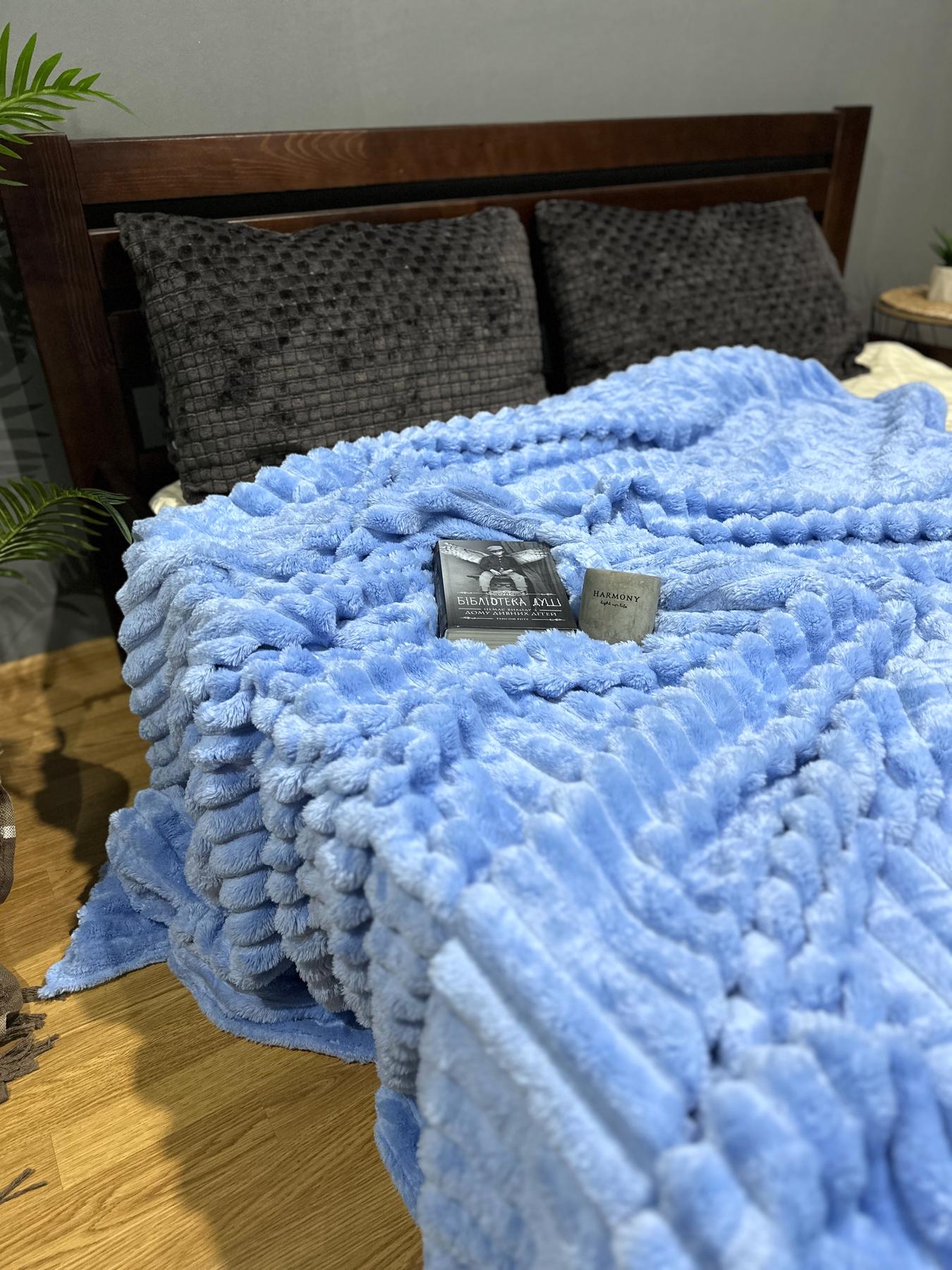 Покривало Королівський шарпей євро 200х220 см Блакитний - фото 5