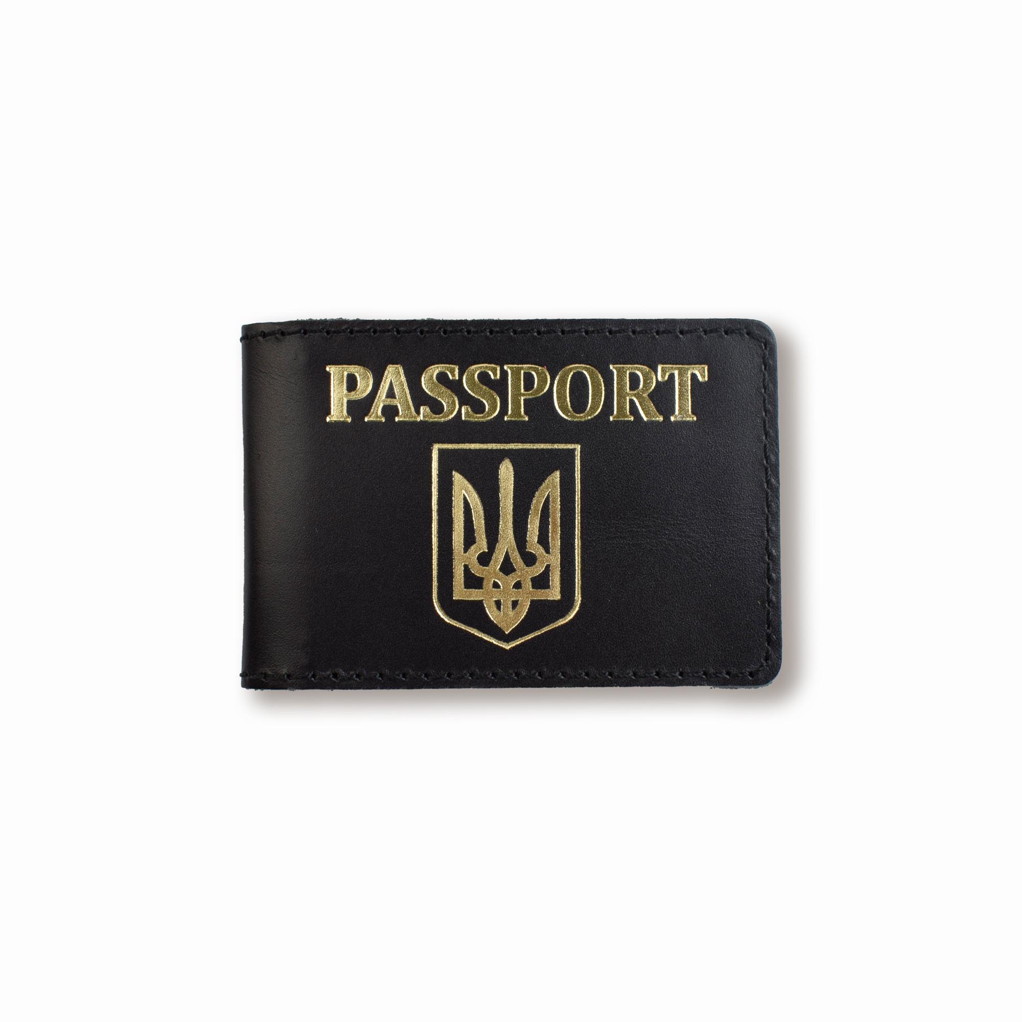 Обложка для ID-карты PASSPORT с гербом Черный с золотым