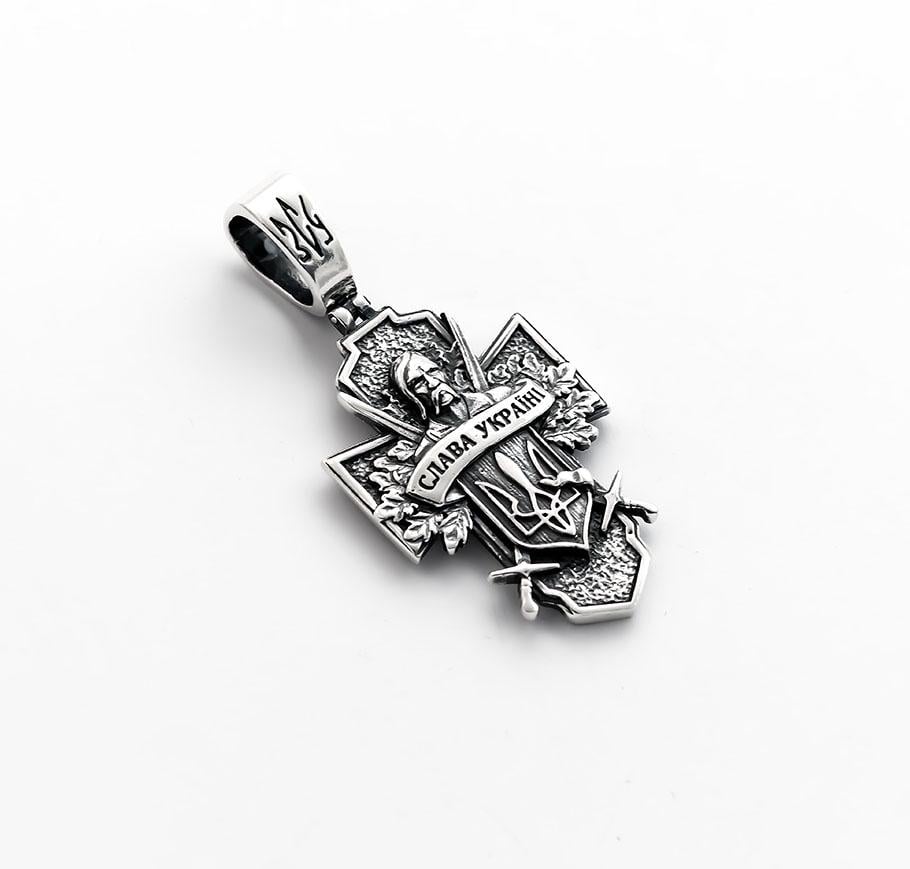 Кулон крест массивный из серебра Maxi Silver 9409 Казак (89409)