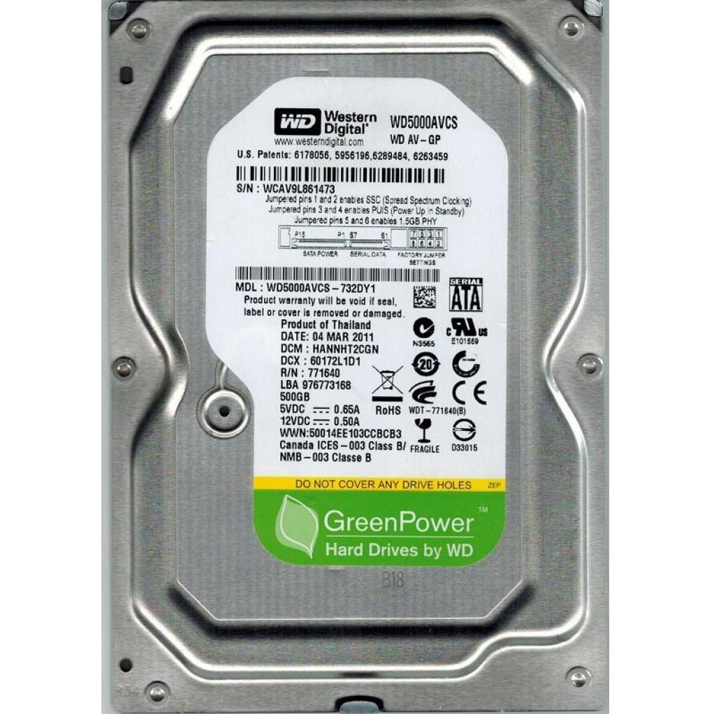 Жорсткий диск WD AV-GP HDD 3,5" SATA 500GB 5400rpm/16MB (WD5000AVCS)