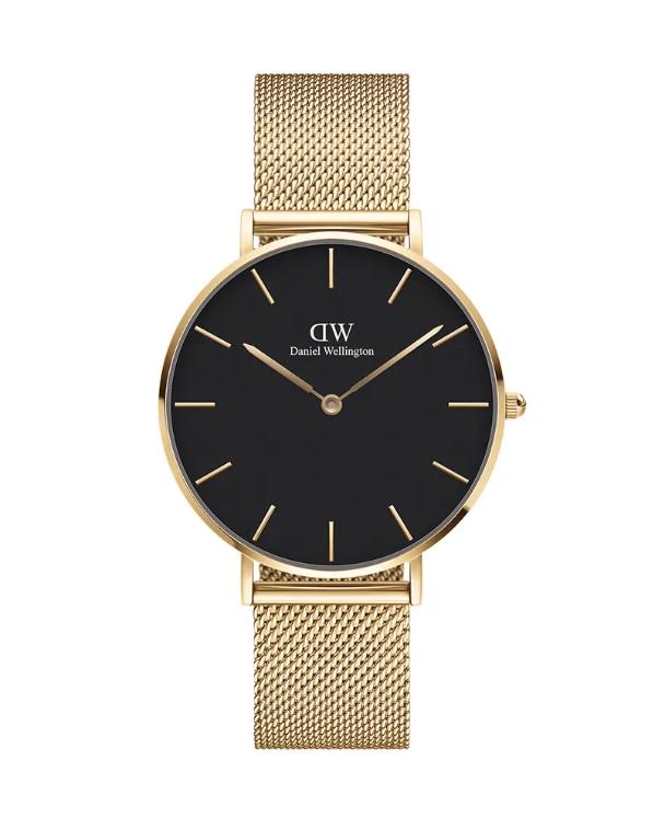 Часы кварцевые Daniel Wellington DW00100345 Petite 36 Evergold G Black