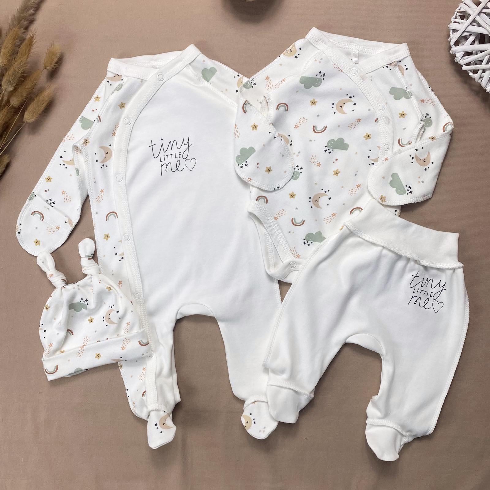 Комплект с человечком RoyalBaby Tiny little me интерлок р. 56 4 шт. Молочный (143777-19237)