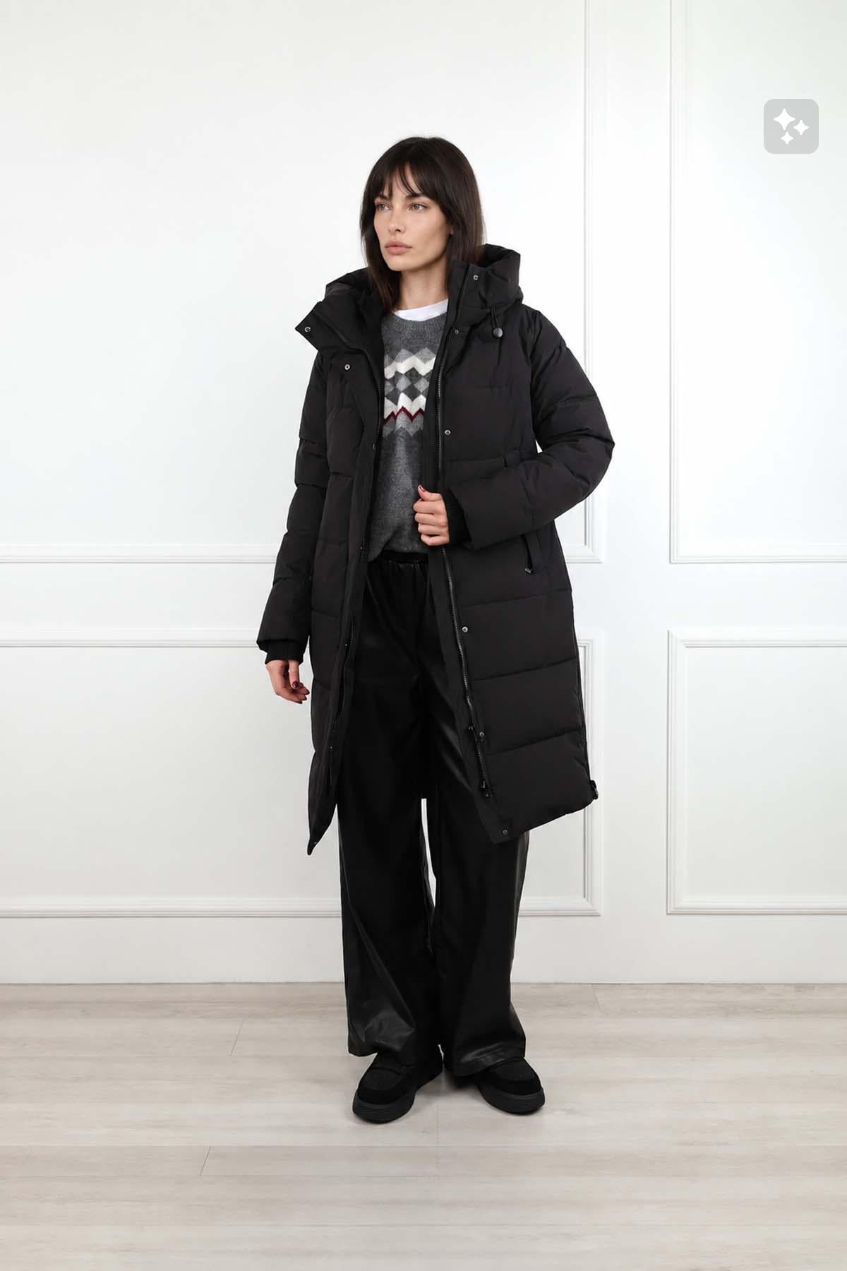 Куртка довга зимова жіноча Yuki ЦБ-00295123 р. 50 Чорний (SKT001313502)