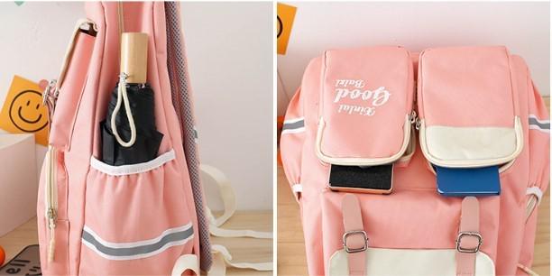 Рюкзак шкільний для дівчинки Good 5в1 шоппер/пенал/сумочка/гаманець Рожево-білий (DR017870) - фото 13