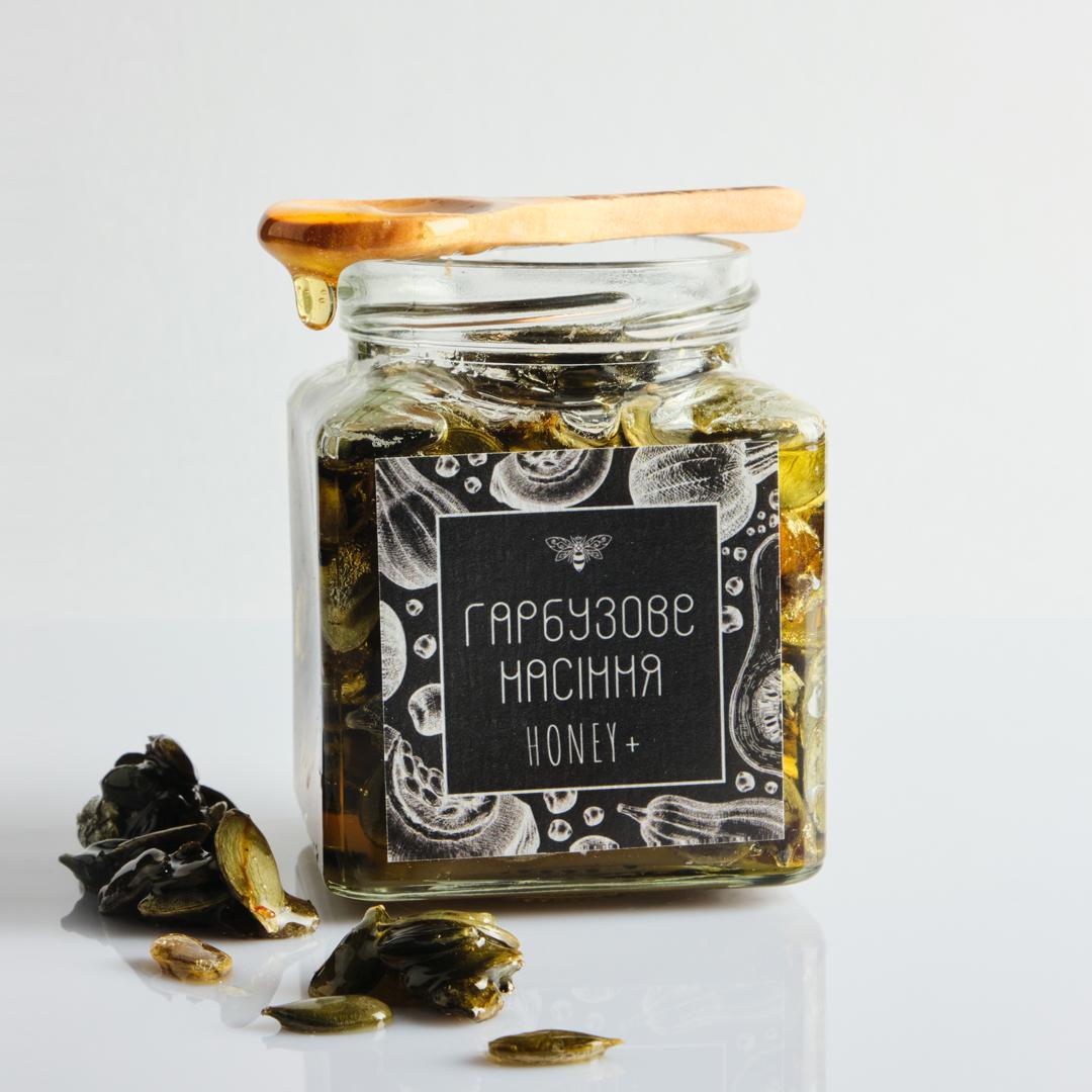 Мед натуральный Honey+ Natural с тыквенными семечками 320 г Мед натуральный Honey+ Natural с тыквенными семечками 320 г