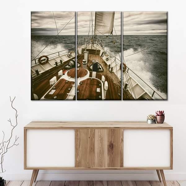 Модульная картина KIL Art На палубе из трех частей 128x81 см (M3_L_101)