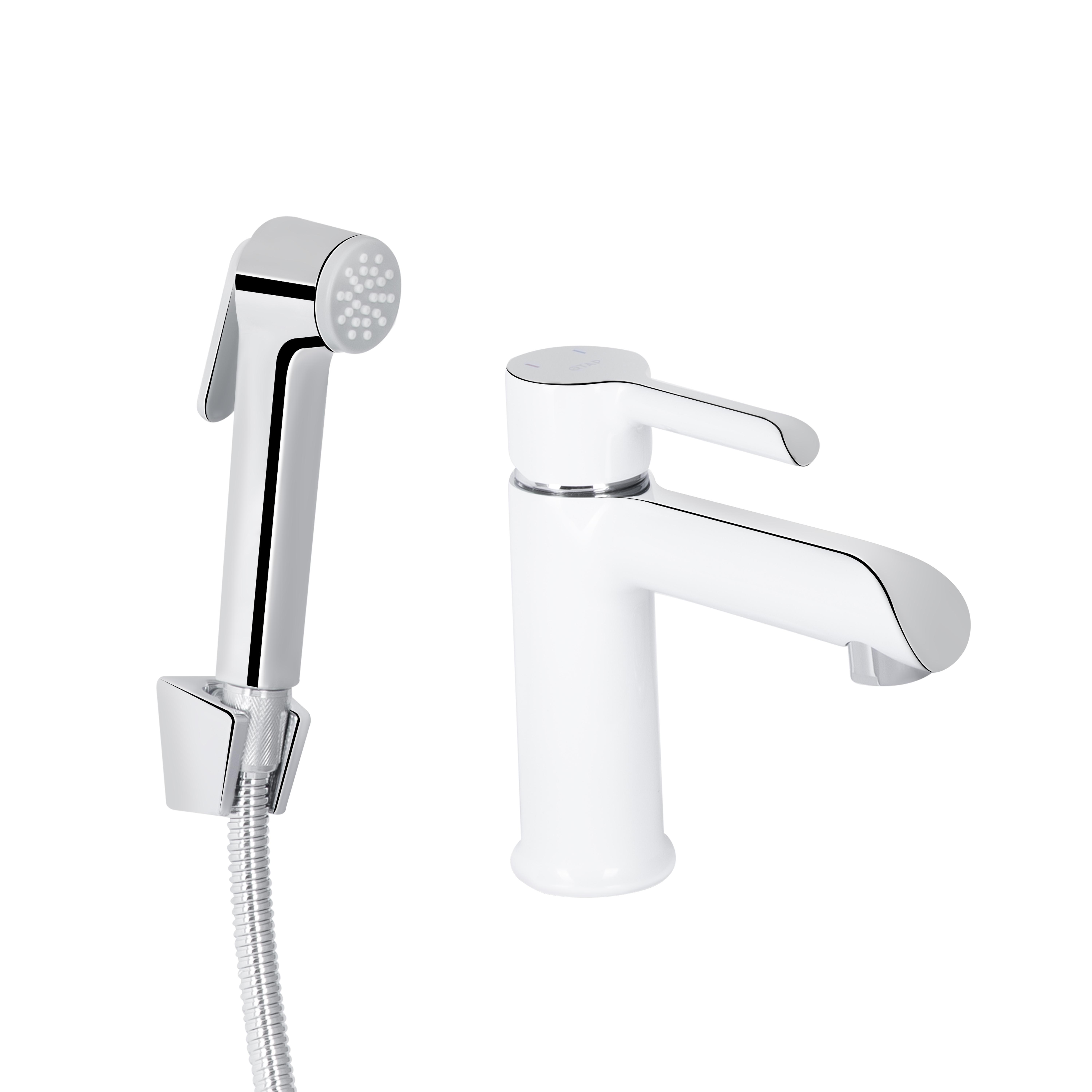 Смеситель для раковины Qtap Grand с гигиеническим душем QTGRA272CRW45671 Chrome/White