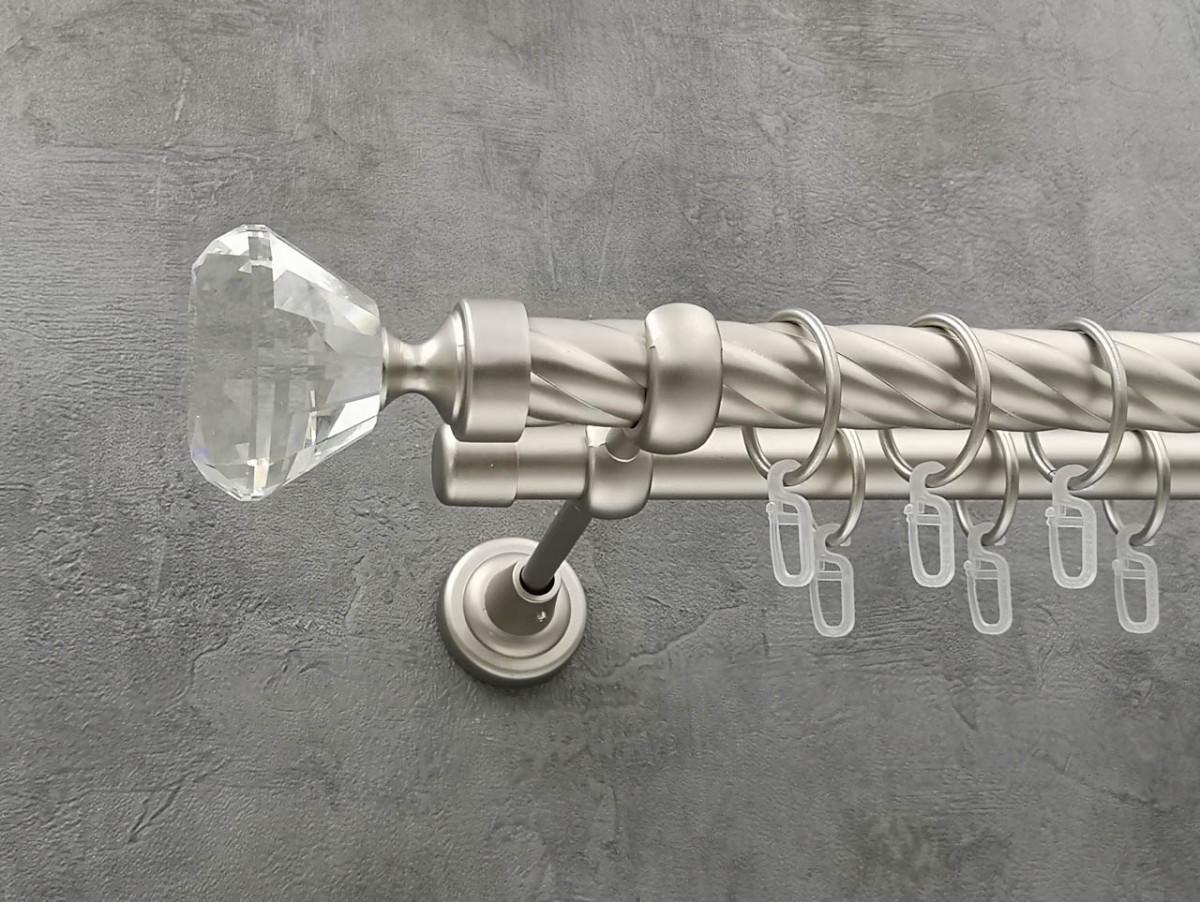 Карниз Quadrum Спектралія кручена штанга подвійний відкритий 25/19 мм 200 см Сатин (264770766)