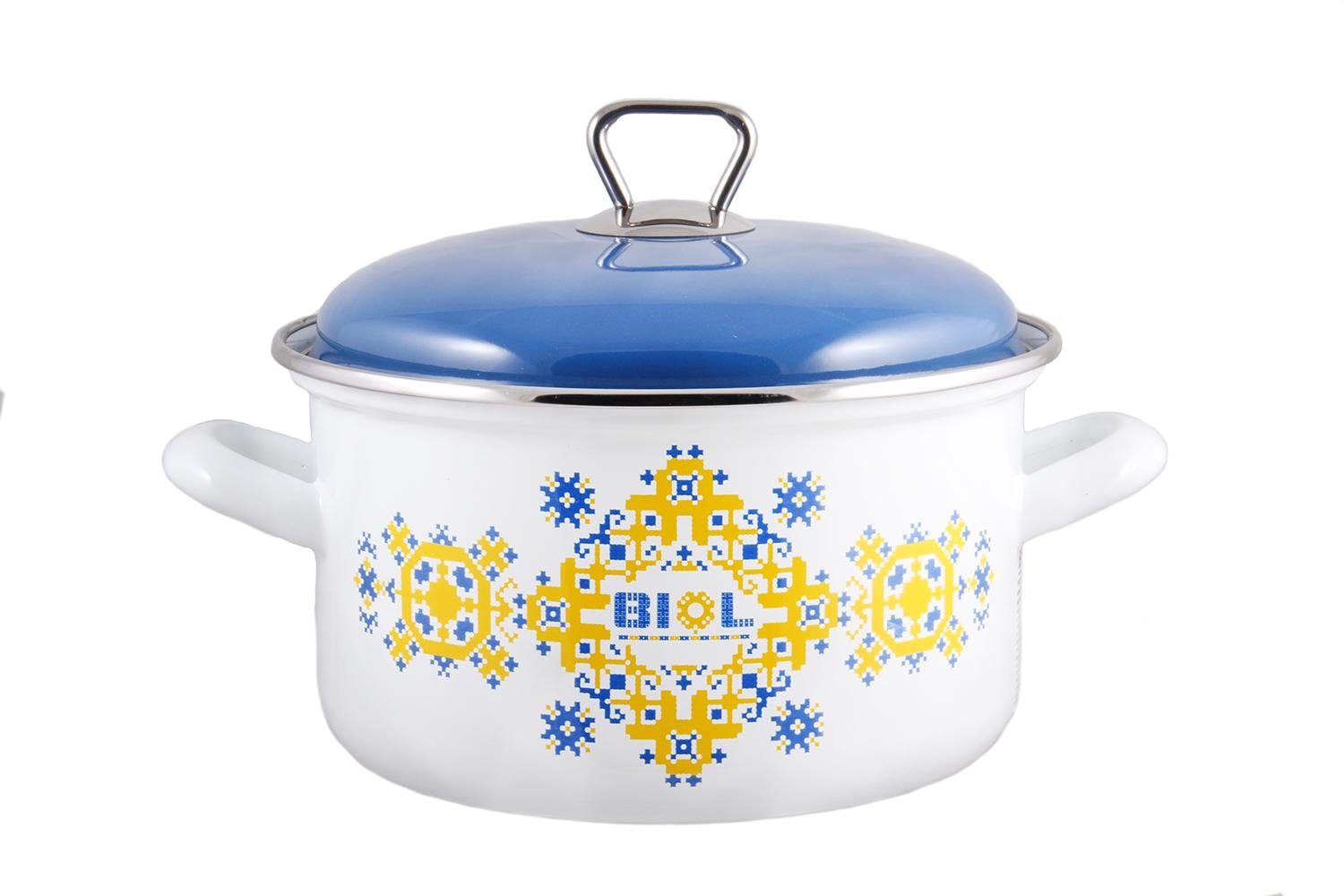 Кастрюля Biol Вышиванка эмаль d 18 см 2,2 л (CE18V1)