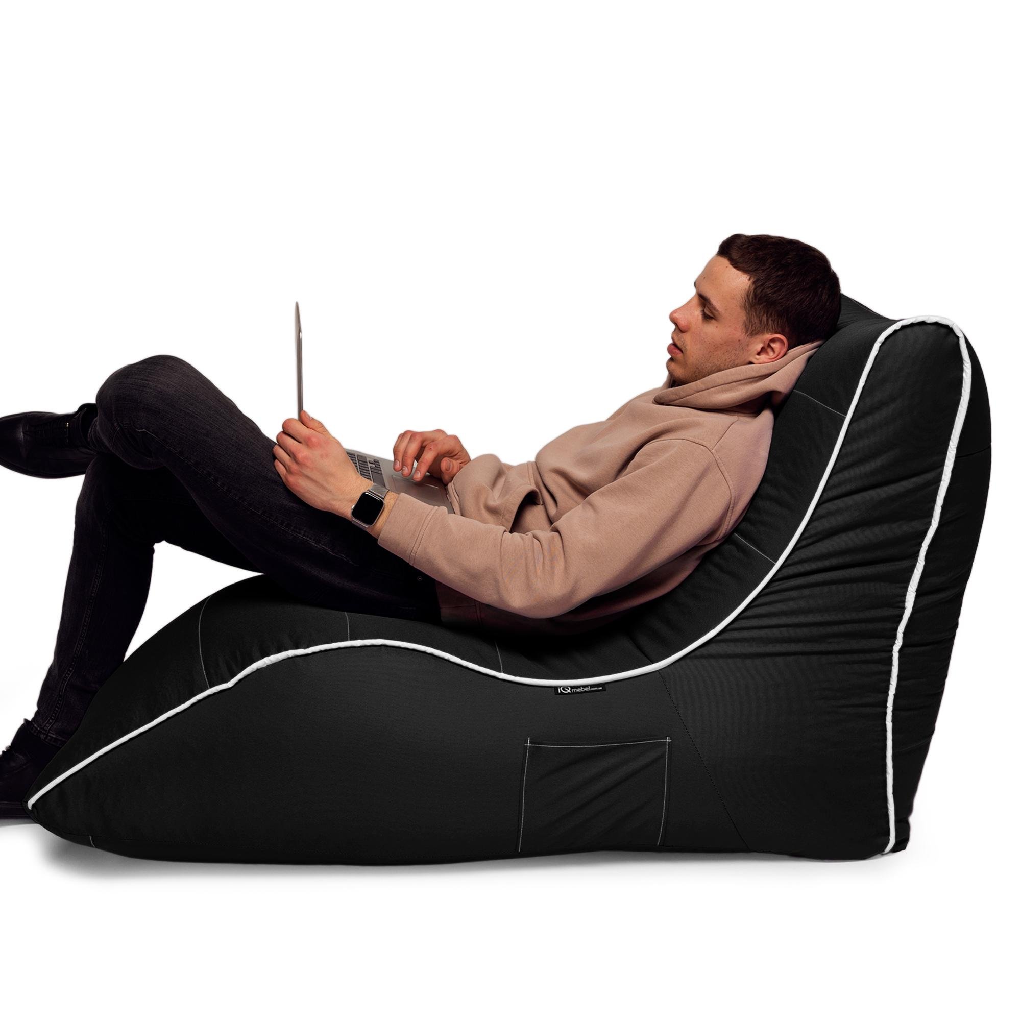 Крісло-мішок iQmebel Лежак 80х125 см оксфорд Чорний - фото 7