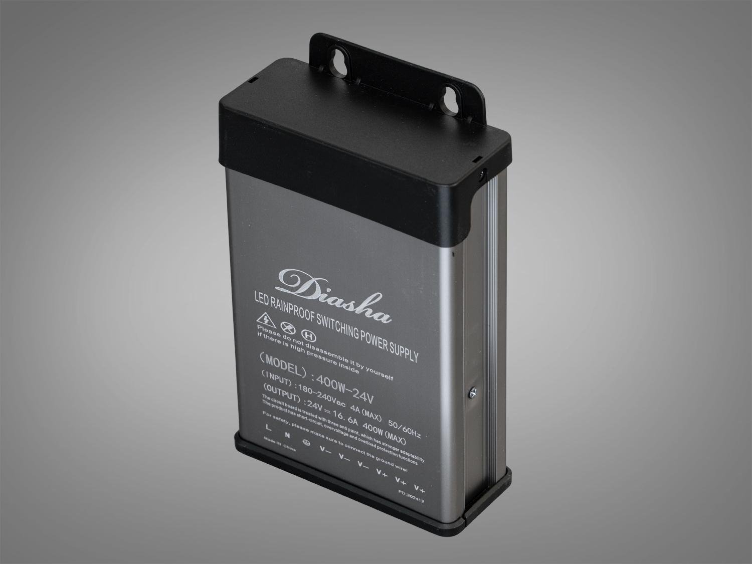 Блок живлення для підключення LED стрічки із захистом від дощу 24 В 400 Вт 16,66А (NPA-24 В-400w-IP44) - фото 2