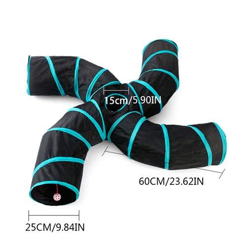 Туннель для кошек складной с игрушкой 4х посторонний тоннель (510297) - фото 2