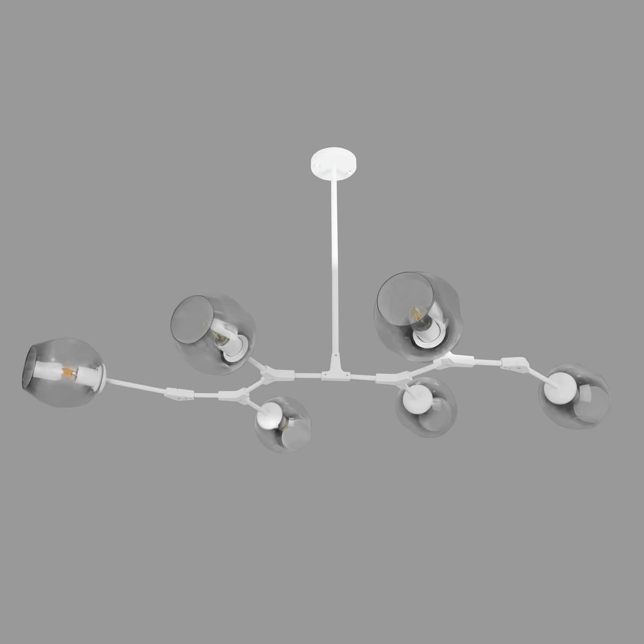 Люстра на 6 молекул Белый (52-L7731-6 WH+BK)